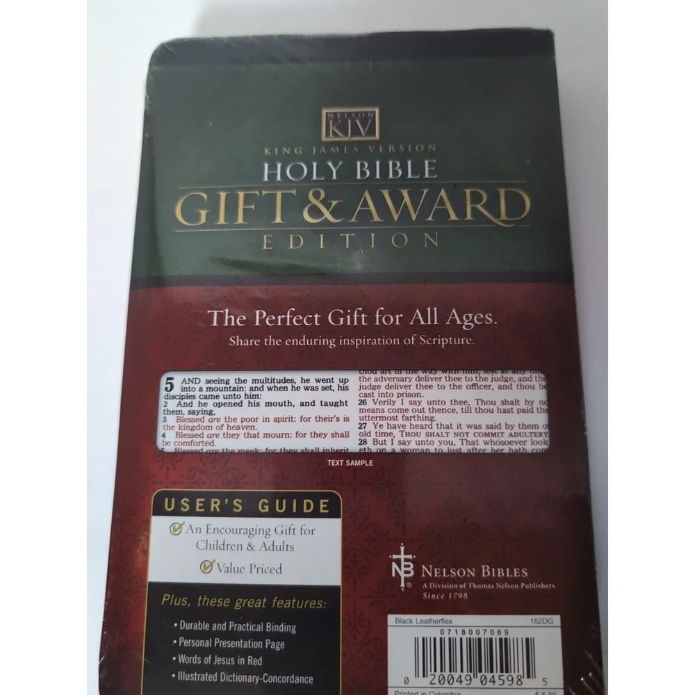 KJV HOLY BIBLE GIFT & AWARD EDITION Nelson‎ Red Letter NEW / Sealed